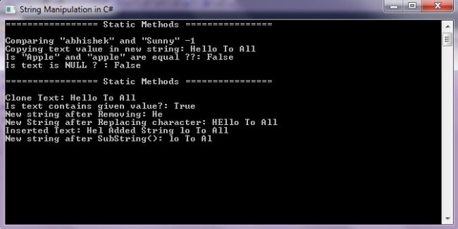String Methods in C#